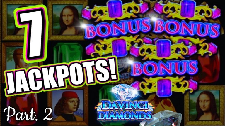 7 HANDPAY JACKPOTS on $100 MAX BET!! High Limit Davinci Diamonds Slot Machine