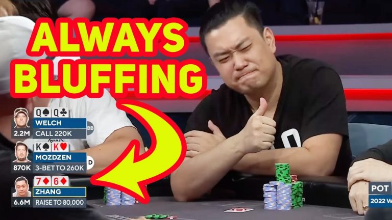 Aaron Zhang Bluffs vs Queens and Kings with 7-High