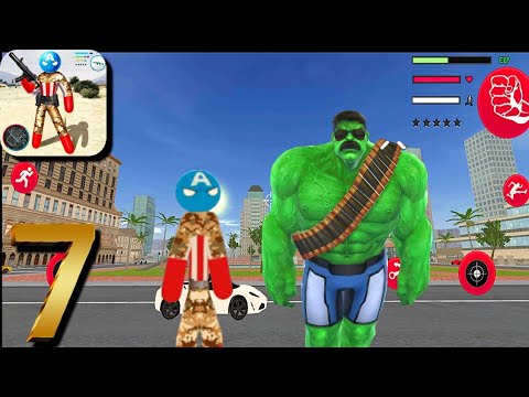 Army Capitaine american Stickman Rope Hero Gangster Crime Vegas #7 Android Gameplay