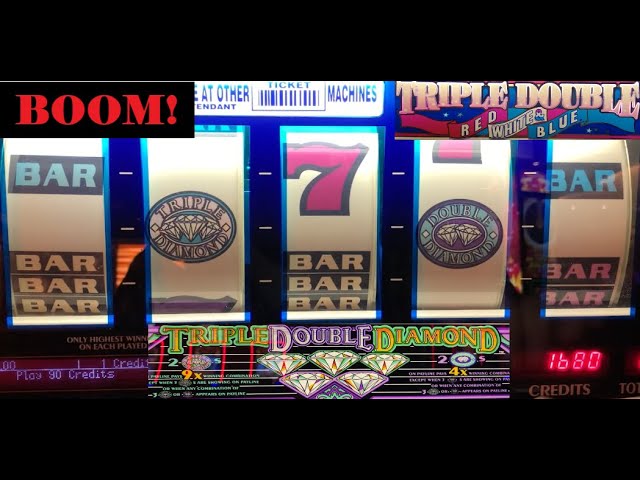 CLASSIC OLD SCHOOL CASINO SLOTS: TRIPLE DOUBLE RED WHITE & BLUE + 5 REEL TRIPLE DOUBLE DIAMOND SLOTS