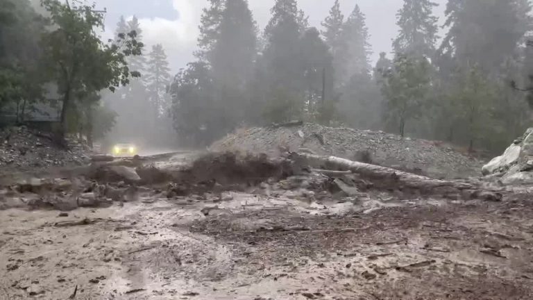 Dramatic video captures flash flooding in San Bernardino Mountains