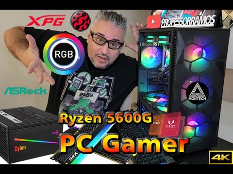 Este PC tem RGB até na FONTE !!! PC Gamer Gráficos Integrados Ryzen 5600G + 2x8GB XPG + Montech X3