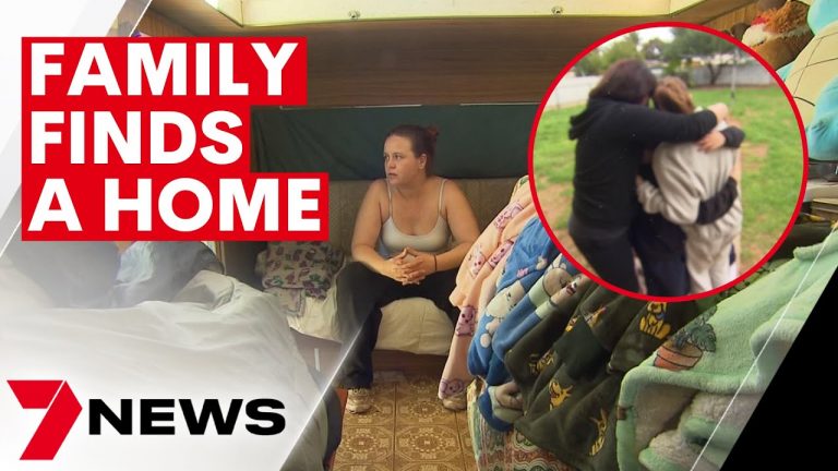 Family finds home after year-long struggle living in caravan | 7NEWS