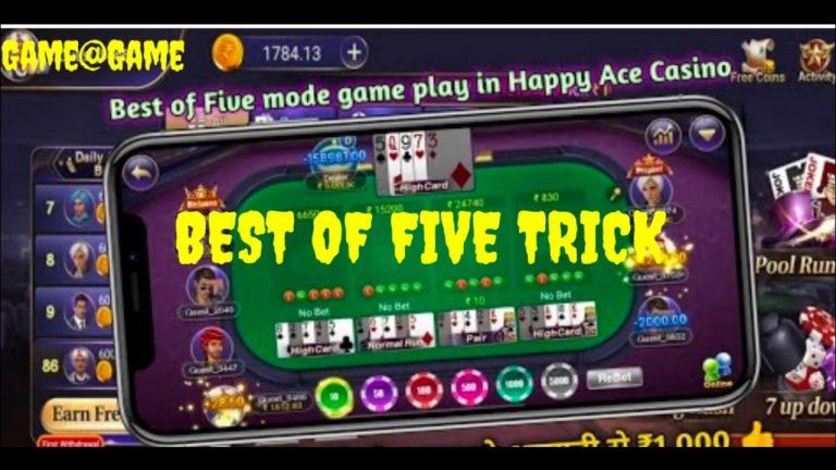 Happy ace casino || Best of Five New trick || win all the time || unlimited Cash