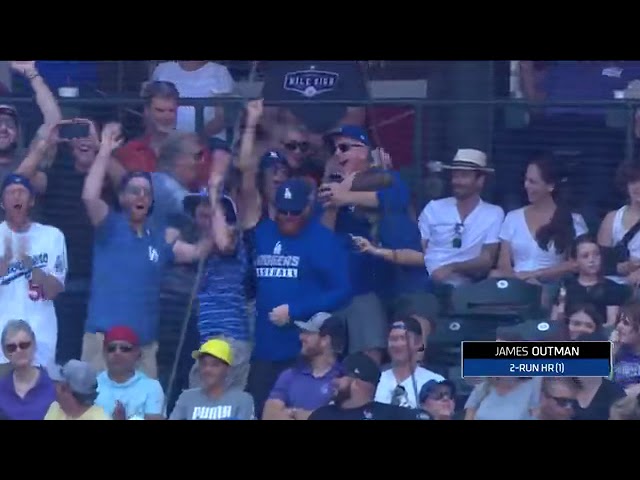 James Outman hits a home run in his first MLB at bat