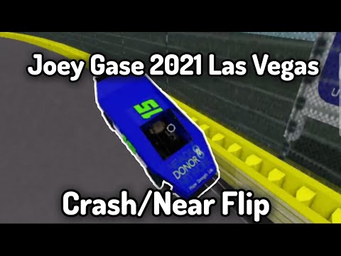 Joey Gase Las Vegas Crash / Near Flip NASCAR Roblox Reenactment || AndrewTrollz