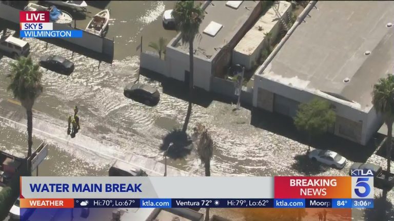 Large water main break floods streets in Wilmington