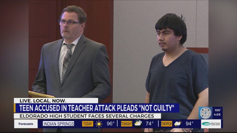 Las Vegas student charged in teacher attack pleads not guilty