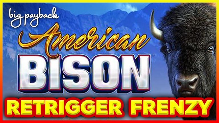 RETRIGGER FRENZY! American Bison Slot Machine Action!