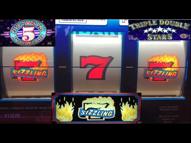 SLOT WINS! TRIPLE DOUBLE STARS + 5 REEL 5 TIMES PAY + SIZZLING 7 SLOT PLAY! OLD SCHOOL CASINO SLOTS!