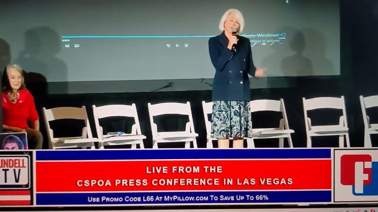 Tina Peters @CSPOA press conference in Las Vegas 7/12/22: “They took away my husband, too.”