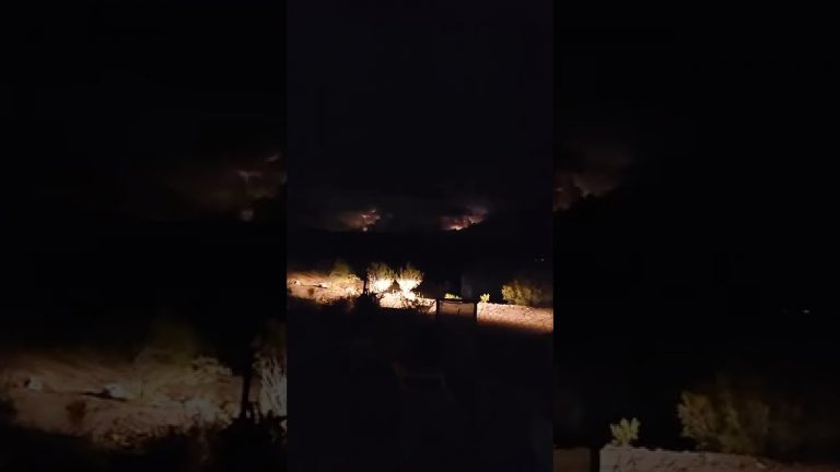 lightning storm in Las Vegas from Golden Valley Az