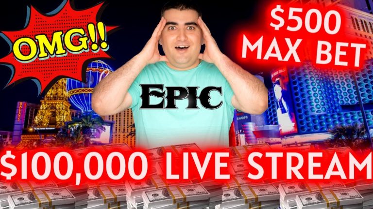 $100,000 High Limit Live Stream Slot Play & $500 Max Bets