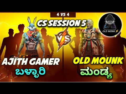 Ajith gamer vs old mounk free fire kannada live stream | free fire live custom in kannada ff live