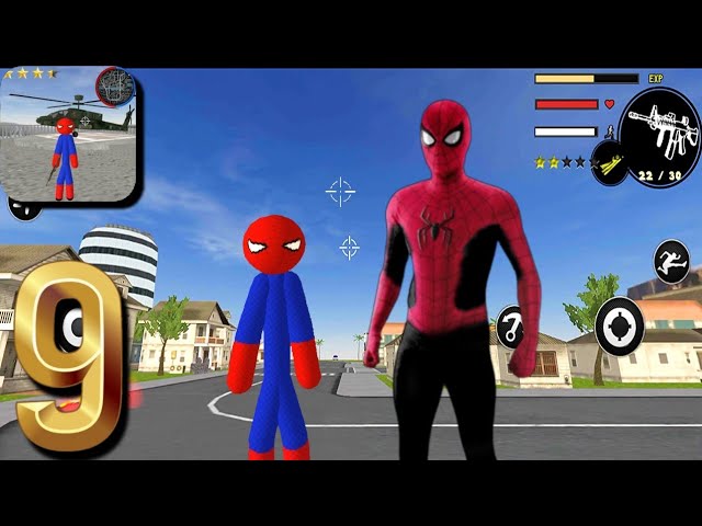 Amazing Spider Stickman Rope Hero Mafia City Crime #9 Android Gameplay