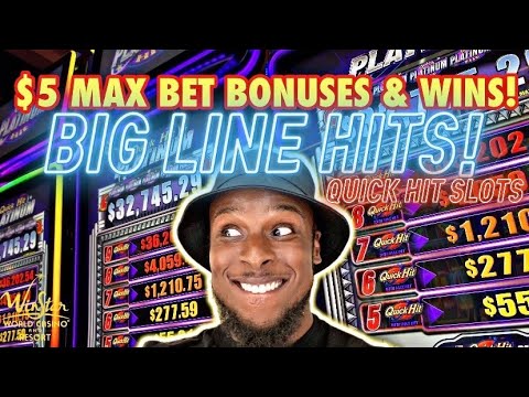 #CASINO $5 MAX BET BONUSES ON QUICK HIT PLATINUM SLOTS! #winstar #gambling #bonus #slots