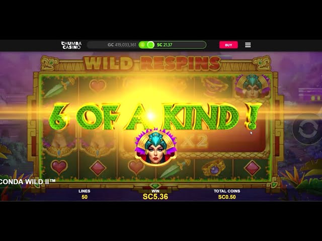 CHUMBA CASINO : ANACONDA WILDS BIG 6 OF A KIND HIT