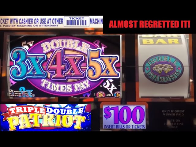 HIGH LIMIT SLOTS: $100 DOUBLE DIAMOND + TRIPLE DOUBLE PATRIOT + DOUBLE 3X 4X 5X TIMES PAY SLOT PLAY!