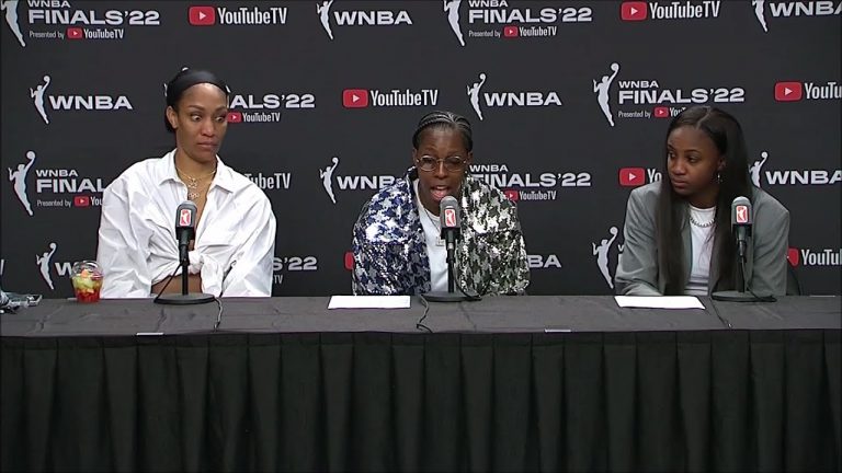 HILARIOUS: A’ja Wilson & Chelsea Gray React To Becky Hammon “Lit” At Halftime | WNBA Finals, LV Aces