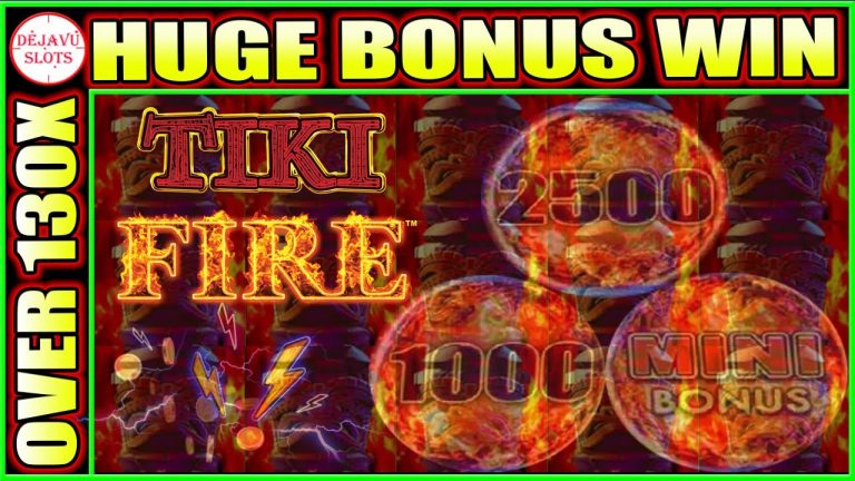 INCREDIBLE HUGE WIN OVER 130X TIKI FIRE LIGHTNING LINK SLOT MACHINE