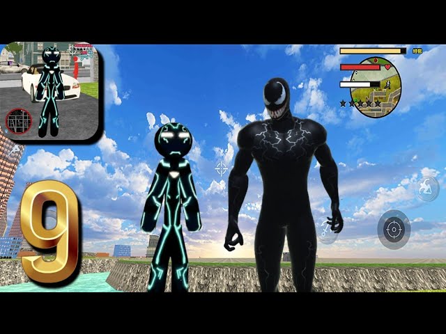 Neon Iron Stickman Spiderman rope hero Mafia City #9 Android Gamepla