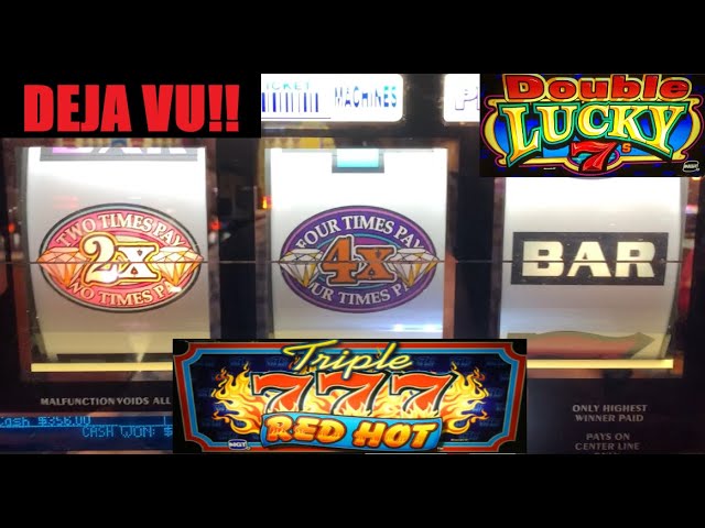 OLD SCHOOL CASINO SLOTS: TRIPLE RED HOT 777 + DOUBLE LUCKY 7S + DOUBLE 3X 4X 5X DIAMOND SLOT PLAY!