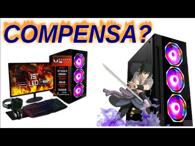 Pc Gamer Completo Fácil amd Ryzen 5 5600G Vega 7 8GB DDR4 ssd 240GB Fonte 500w – Monitor 19 Kit Game