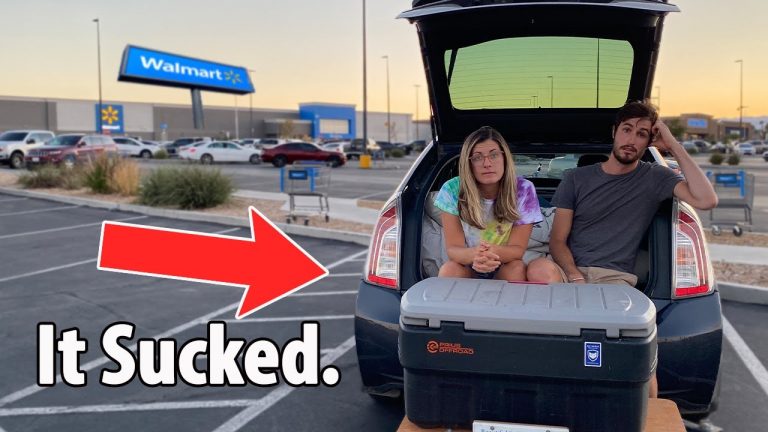 Sleeping in a Walmart Parking Lot! (in a Prius)