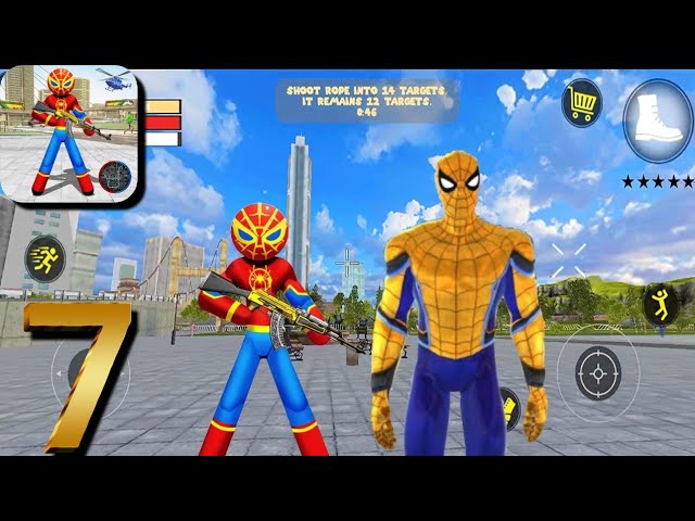 Spider Stickman Rope Hero – Gangster City Vegas #7 Android Gameplay