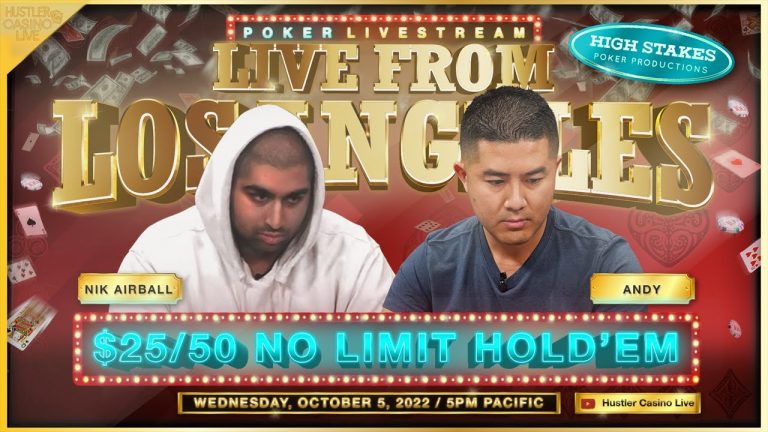 Andy, Nik Airball, Ryusuke & GT Play $25/50 No Limit Hold’em!! Commentary by David Tuchman