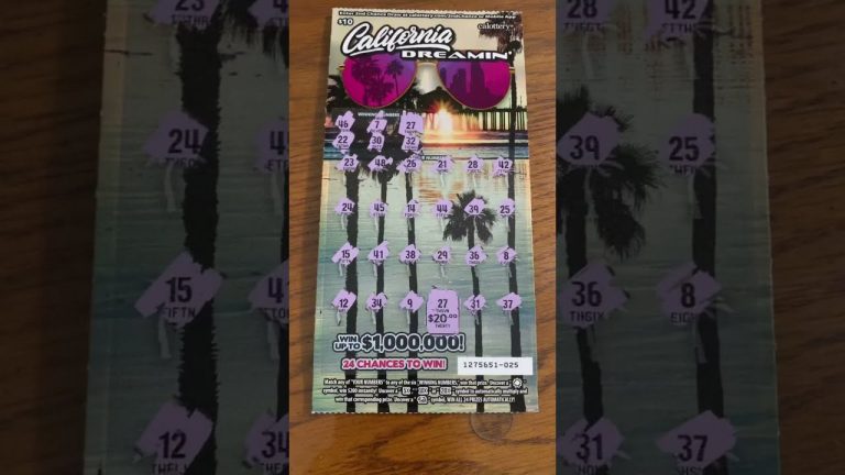 CA Scratch Off Ticket $10 CA Dreamin