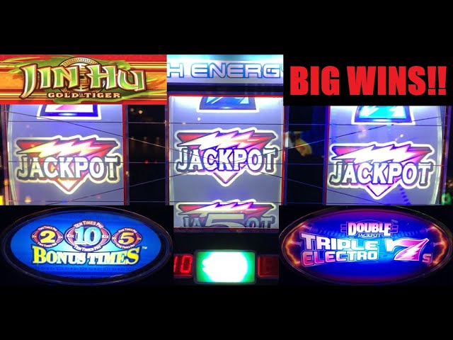 CASINO SLOTS: 2X 10X 5X BONUS TIMES + DOUBLE JACKPOT TRIPLE ELECTRO 7S + NEW! JIN HU GOLDEN TIGER!