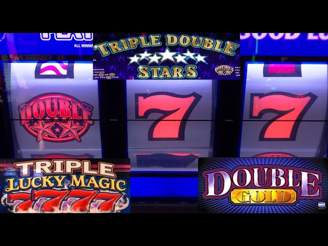 CASINO SLOTS: TRIPLE LUCKY MAGIC 7777 + TRIPLE DOUBLE STARS + 5 REEL DOUBLE GOLD SLOT PLAY!