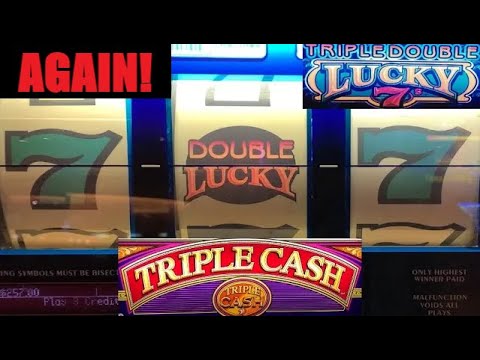 CLASSIC OLD SCHOOL CASINO SLOTS: TRIPLE CASH + TRIPLE DOUBLE LUCKY 7S SLOT PLAY! HIT IT AGAIN!