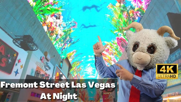 Fremont Street Las Vegas 2022 At Night: Walking Downtown Freemont Street in 4k