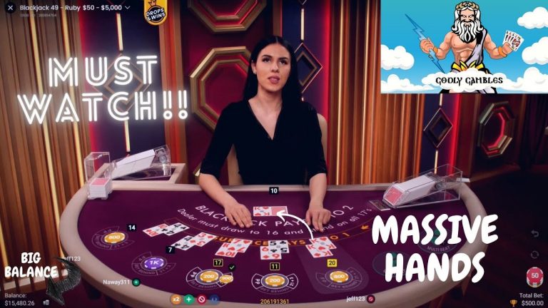 INSANE BLACKJACK HANDS – 2 SETS OF TRIP KINGS!!