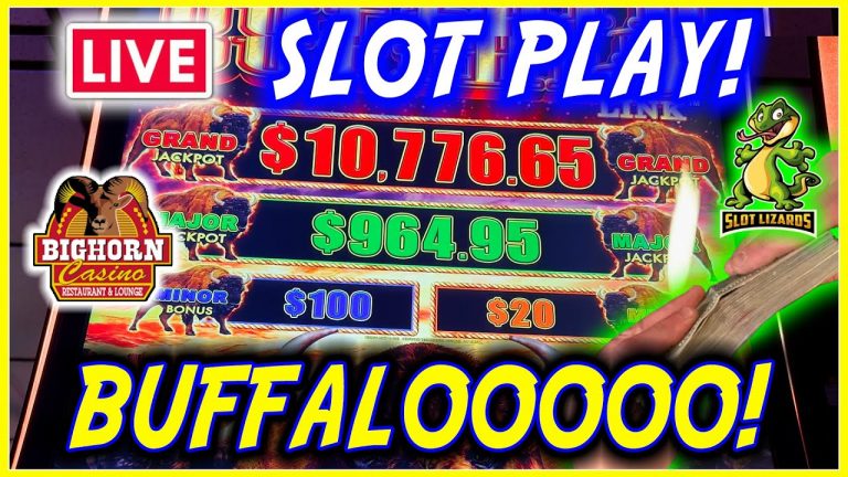 LIVE SLOTS! LET’S GET A BUFFALO LINK GRAND JACKPOT CHALLENGE! BIGHORN CASINO!