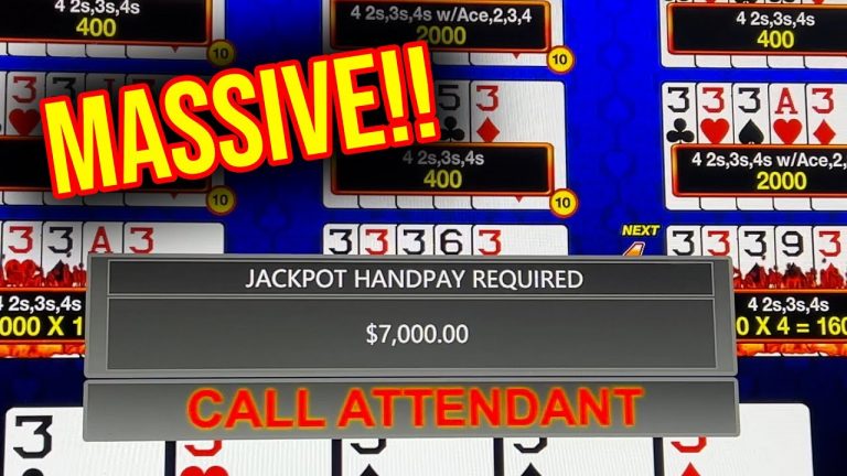 MASSIVE $7000 VIDEO POKER HIT!!! HOT ROLL TRIPLE DOUBLE BONUS!!!