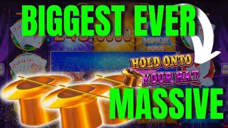 MASSIVE JACKPOT! MY BIGGEST JACKPOT EVER ON HOLD ONTO YOUR HAT! HIGH LIMIT LIVE SLOT PLAY LAS VEGAS!