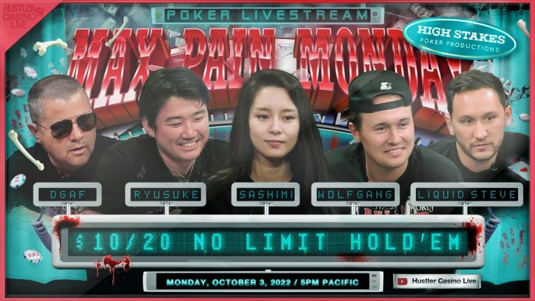 MAX PAIN MONDAY! Liquid Steve, DGAF, Wolfgang Poker, Sashimi, Ryusuke, DK – Commentary by RaverPoker