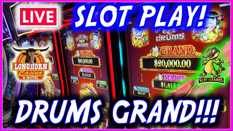 MORE LIVE SLOTS! DANCING DRUMS GRAND JACKPOT CHALLENGE! LET’S GO! LONGHORN CASINO!