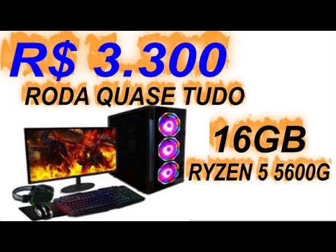 Pc Gamer Completo Fácil Amd Ryzen 5 5600g 3.9ghz Radeon Vega 7 16gb Ddr4 Ssd 480gb