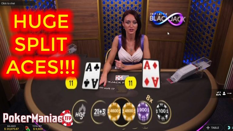 SUPER AMAZING BLACK JACK THE BIGGEST SPLIT ACES EVER!!!! Almost suited 7 7 7s