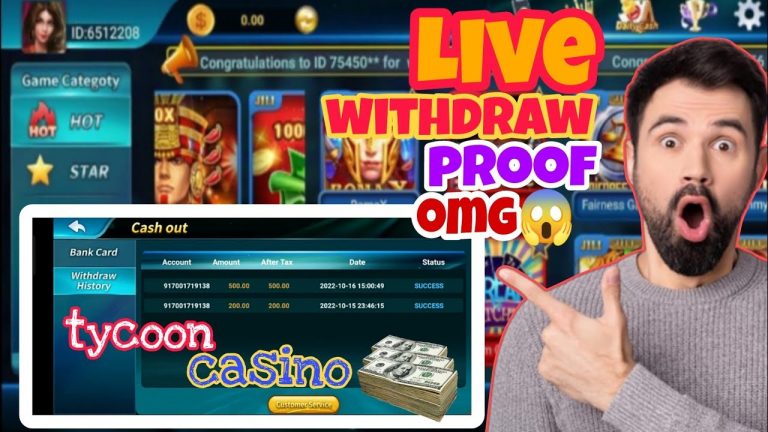 Tycoon casino Live withdraw proof || Tycoon casino app fake hai ya real || Tycoon casino review