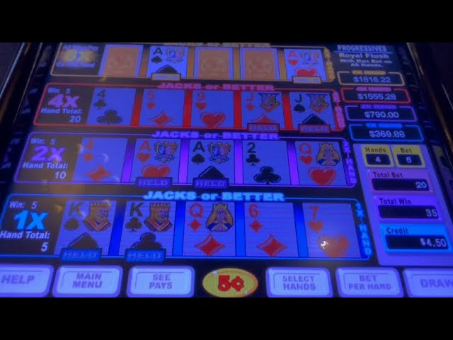 Video Poker: Multi-Strike Triple Double Bonus Progressive Poker Session