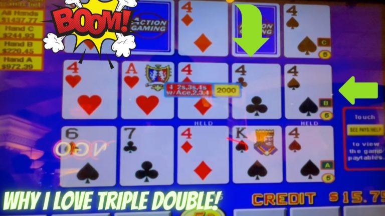 Video Poker: Triple Play – Triple Double Bonus Poker All Hands Progressive Play Session