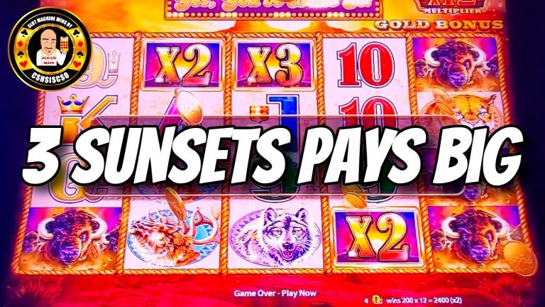 3 sunsets on Buffalo Gold Slot Machine pays BIG