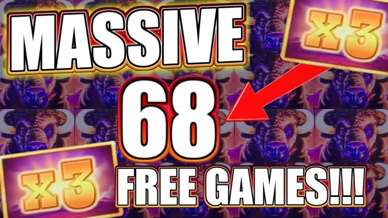 68 FREE GAMES Playing MAX BET BUFFALO DELUXE = MEGA JACKPOT!