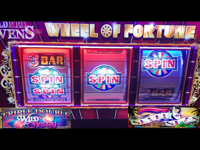 CASINO SLOTS: TRIPLE DOUBLE WILD CHERRY + WHEEL OF FORTUNE WILD RED SEVENS + SEVEN SEAS SLOT PLAY!