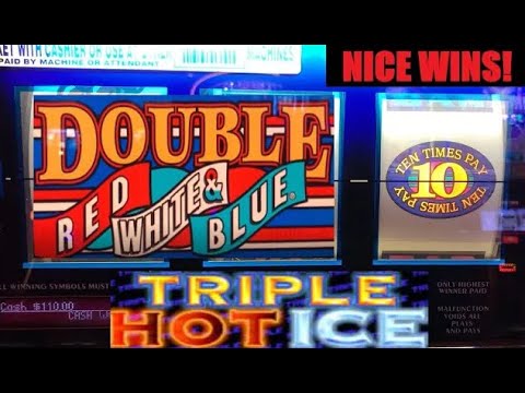 CLASSIC OLD SCHOOL CASINO SLOTS! DOUBLE 10X PAY + DOUBLE RED WHITE & BLUE + TRIPLE HOT ICE SLOT PLAY